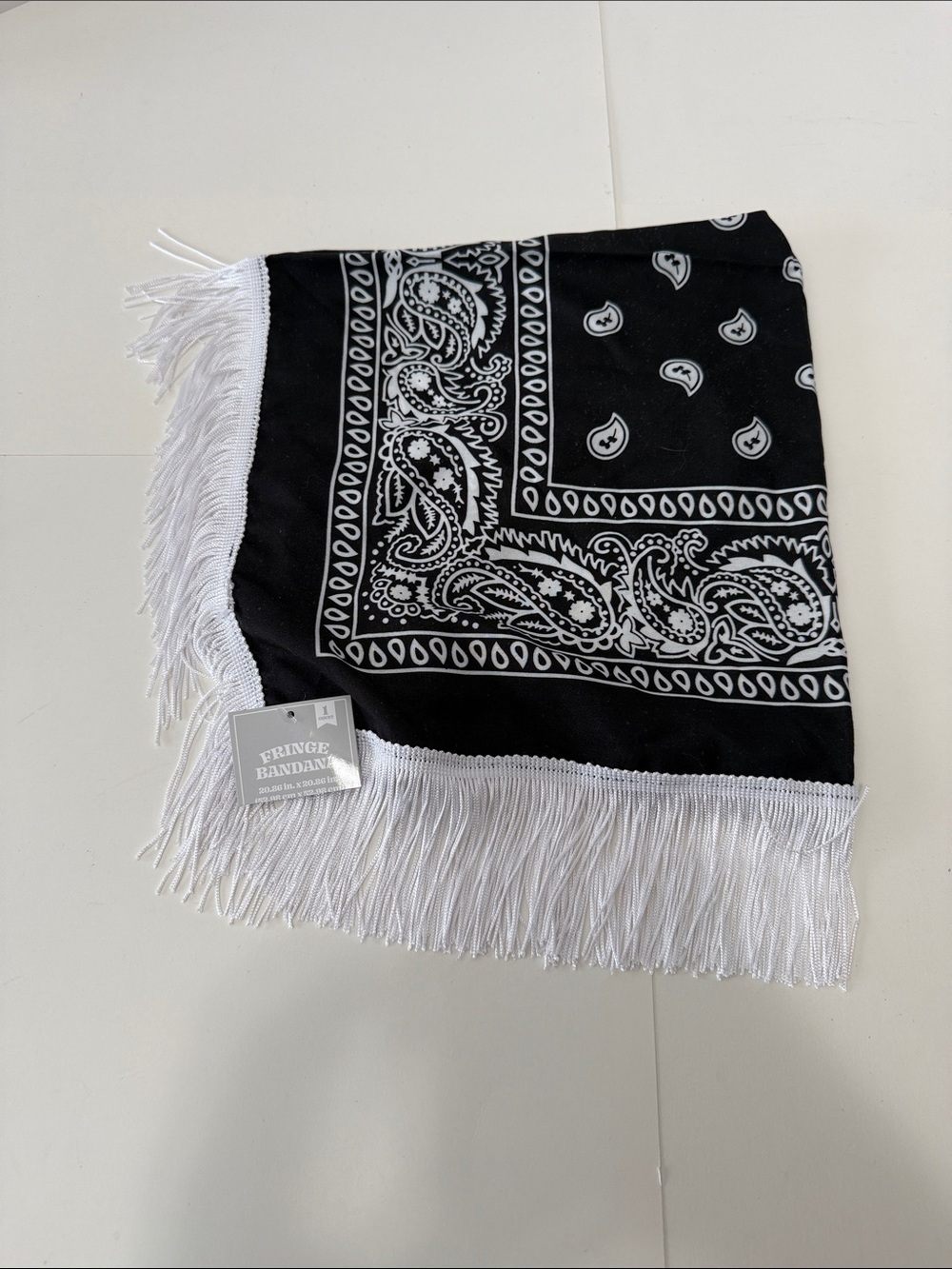 Black & White Fringed Bandana